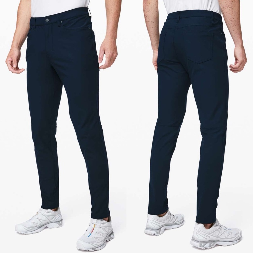 Lululemon ABC Pants Mens Trousers Sz 30 Navy Blue Style M5704S Slim Fit Stretch
